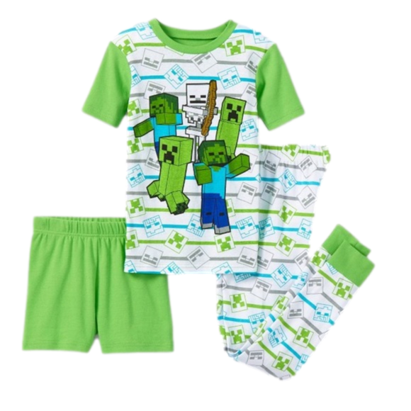 Other - Boys' Minecraft Steve/Creeper 3рс Snug Fit Pajama Set Size 10